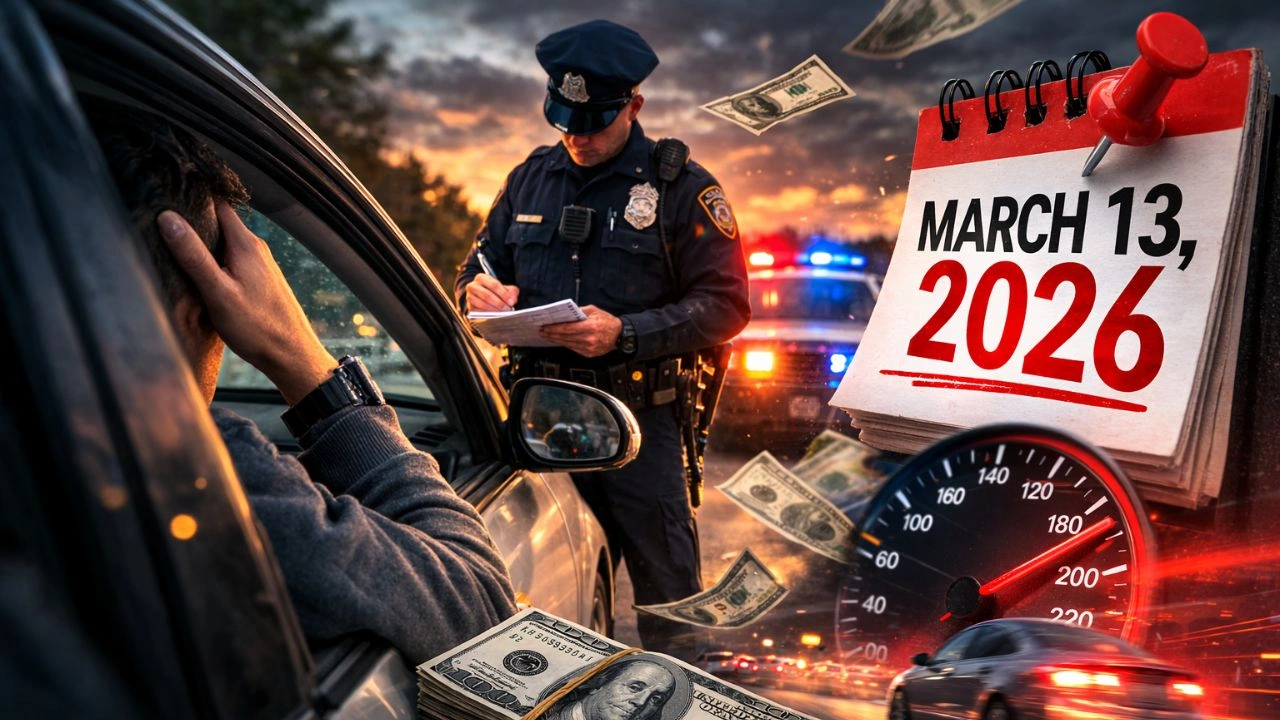 Low Traffic Fines End as Speeding Penalties Jump to $1,900 Starting March 13, 2026