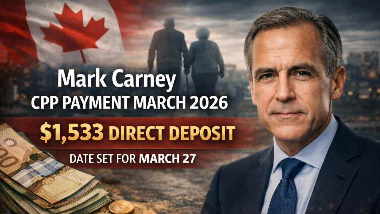 Mark Carney CPP payment March 2026 $1,533 direct deposit date set for March 27
